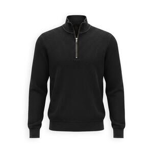 NEW F/X FUSION men's baby thermal quarter zip sweatshirt in black